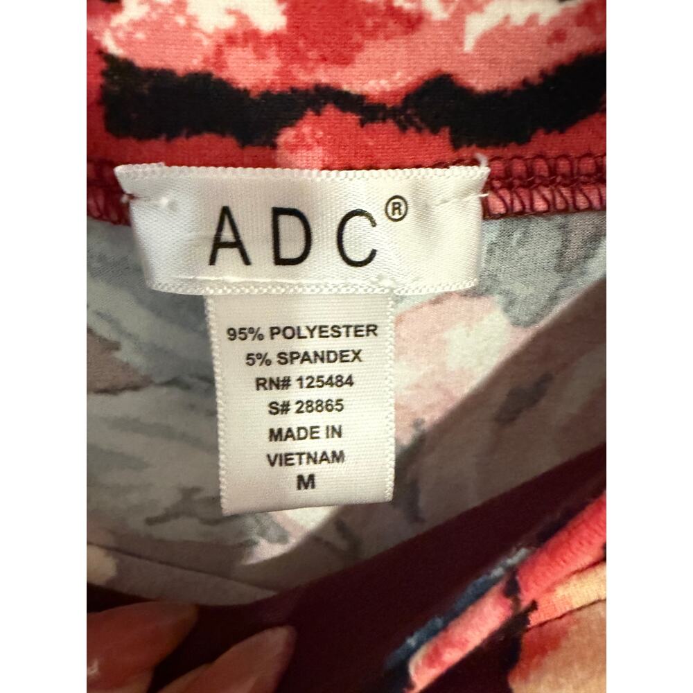 Floral Bodycon Dress | Off Shoulder Strappy | Size M | Burgundy Pink Blue - Picture 5 of 7